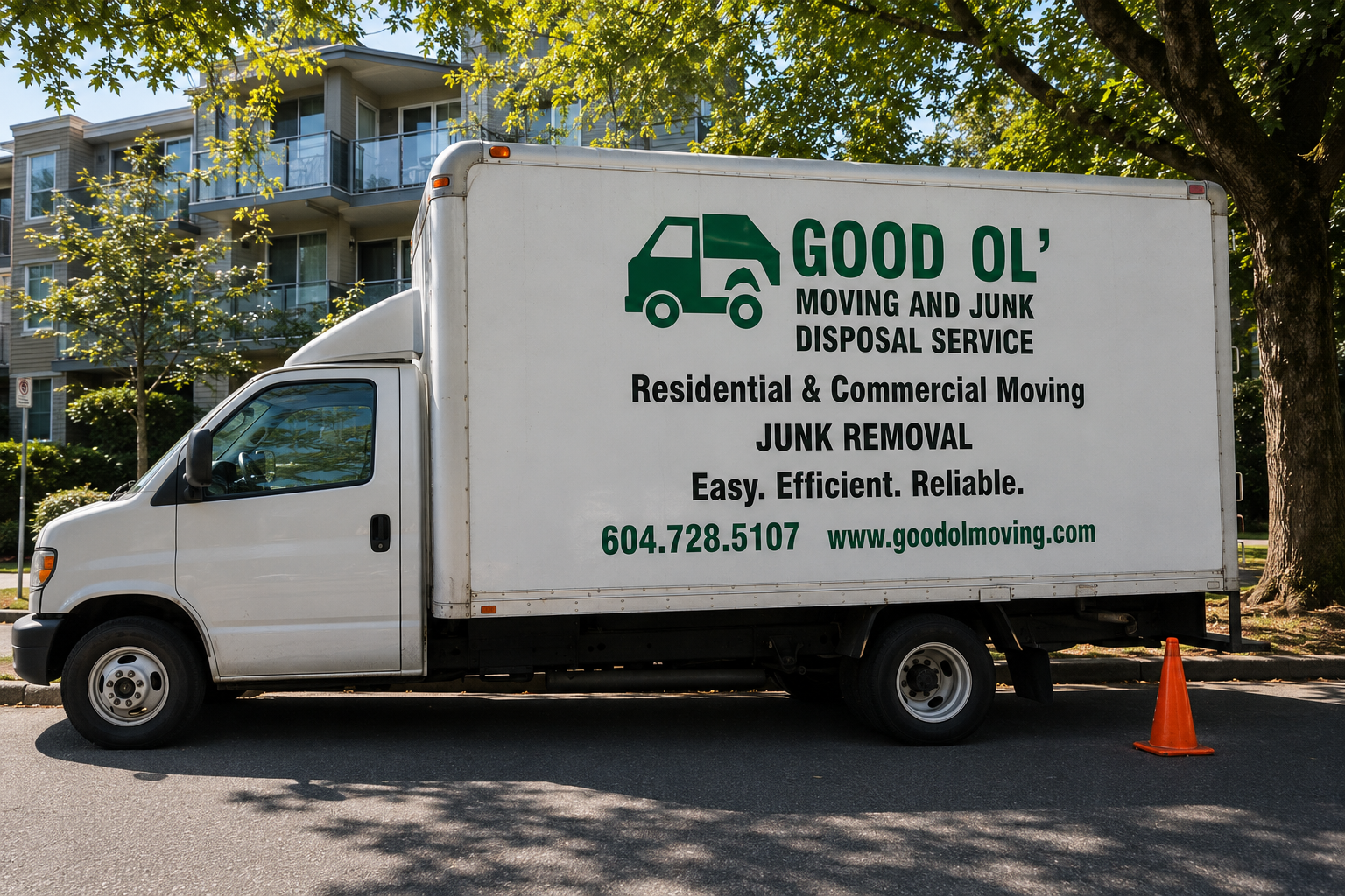 Good Ol Moving branded box truck in Vancouver